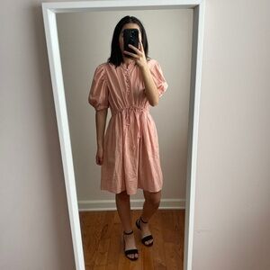 NWT A New Day Pink Babydoll Puff Sleeve Mini Midi Knee Length Dress